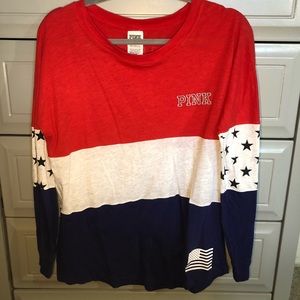 🇺🇸Pink VS America Long Sleeve Crew🇺🇸